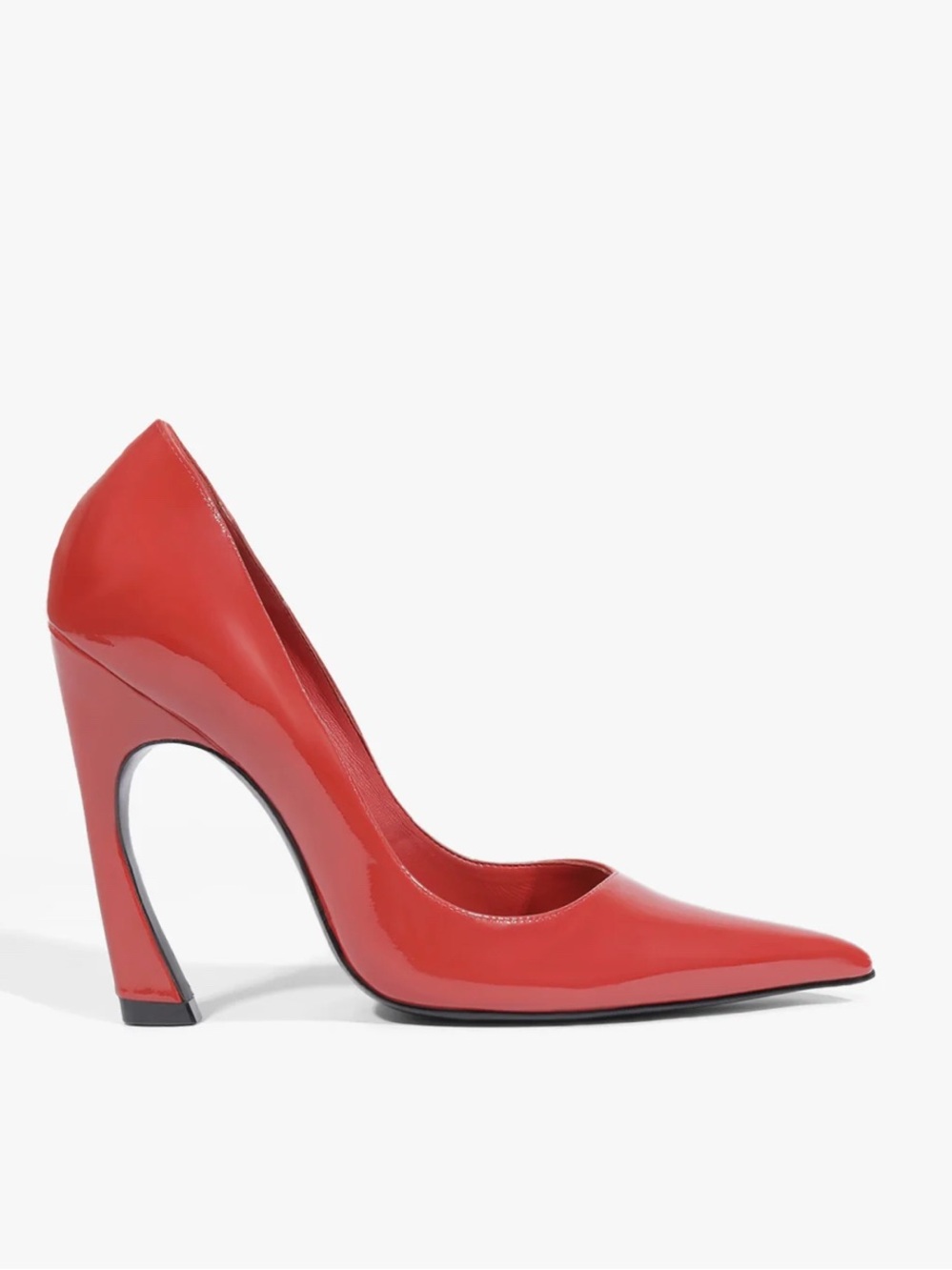 SCHUTZ Lexi Scarlet Red Patent Pointed - Toe Sculptural High Heel Pump